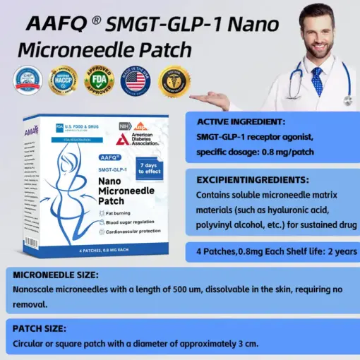 𝐀𝐀Ғ𝐐® Nano Μicroneedle Patch with SΜGT-G L P 1 & Matrixyl 3000